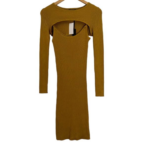 House of Harlow 1960 Dresses & Skirts - House of Harlow 1960 Bronze Gold Ribbed Bodycon Dress